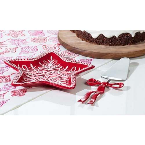 Abbott Bow Handle Cake Server Red Abbott Bow Handle Cake Server Red