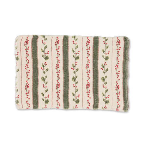 Abbott Placemat Holly Berry Stripes Abbott Placemat Holly Berry Stripes