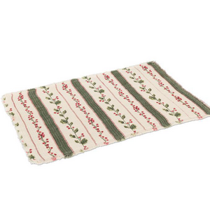 Abbott Placemat Holly Berry Stripes Abbott Placemat Holly Berry Stripes