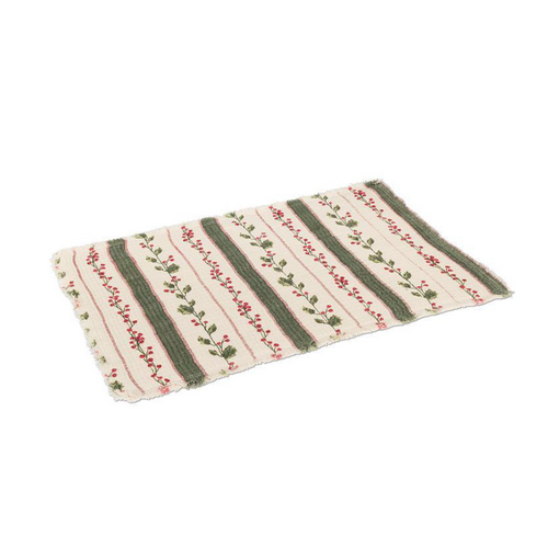 Abbott Placemat Holly Berry Stripes Abbott Placemat Holly Berry Stripes
