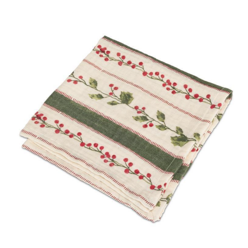 Abbott Napkin Holly Berry Stripes Abbott Napkin Holly Berry Stripes