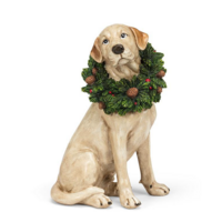 Yellow Lab with Wreath