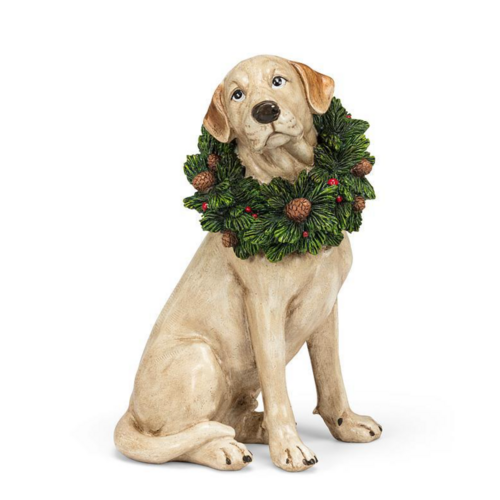 Abbott Yellow Lab with Wreath Abbott Yellow Lab with Wreath