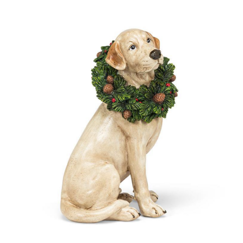 Abbott Yellow Lab with Wreath Abbott Yellow Lab with Wreath