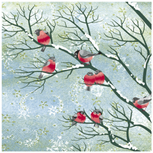 TWILIGHT Napkin Cocktail Paper Winter Birds TWILIGHT Napkin Cocktail Paper Winter Birds