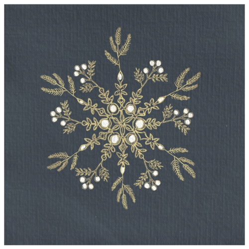 Napkin Cocktail Paviot Fleur Des Neiges Bleu