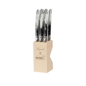 Laguiole Laguiole Steak Knife Set in Block Viennois