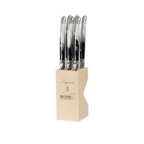 Laguiole Laguiole Steak Knife Set in Block Viennois