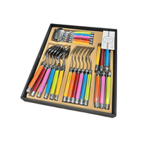 Debutant 24 Piece Cutlery Set Mixed Colours Laguiole