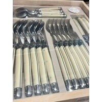Debutant 24 Piece Cutlery Set Ivory Laguiole