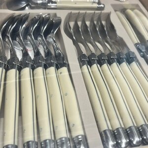 Laguiole Debutant 24 Piece Cutlery Set Ivory Laguiole