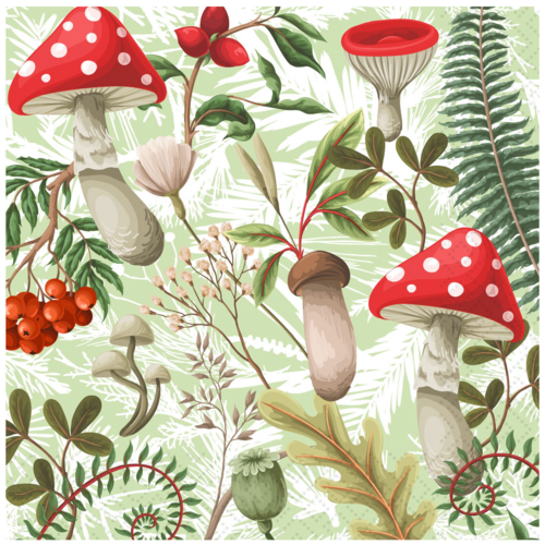 Paper+Design Napkin Lunch Paper Forest Fungi