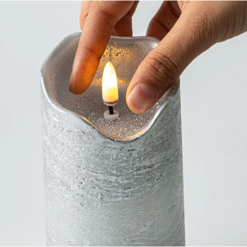 Harman One Touch LED Pillar Candles Silver Set of 3 Harman One Touch LED Pillar Candles Silver Set of 3