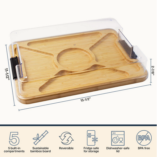 Totally Bamboo Flip, Serve & Store Charcuterie Board with Locking Lid Totally Bamboo Flip, Serve & Store Charcuterie Board with Locking Lid
