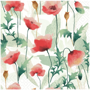 OCD Napkin Cocktail Paper Poppies Delight