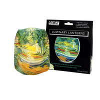 Luminary Lantern Van Gogh Bank of the Oise & Water Activated LED Candles 4 Each