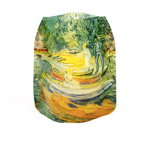 MODGY Luminary Lantern Van Gogh Bank of the Oise & Water Activated LED Candles 4 Each