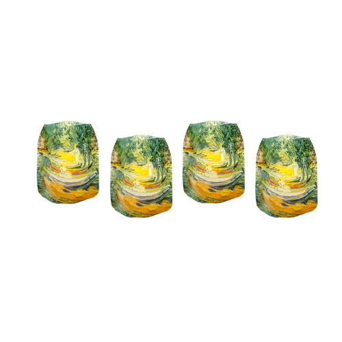 MODGY Luminary Lantern Van Gogh Bank of the Oise & Water Activated LED Candles 4 Each