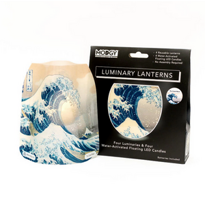 MODGY Luminary Lantern The Great Wave & Water Activated LED Candles 4 Each