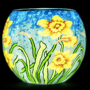 Benaya Handcrafted Art Decor Light Glass Sunshine Daffodils