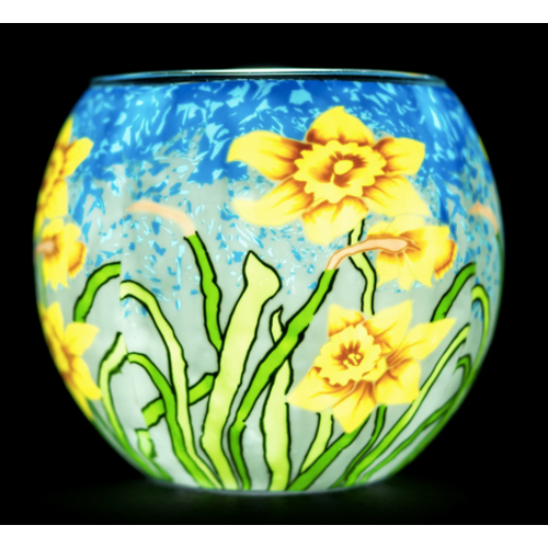 Benaya Handcrafted Art Decor Light Glass Sunshine Daffodils