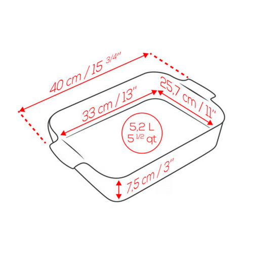 Peugeot Appolia Roasting Rectangular Baking Dish Red