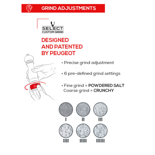 Peugeot PEOGEOT Paris U'Select White Lacquer Salt Mill 7” Peugeot PEOGEOT Paris U'Select White Lacquer Salt Mill 7”