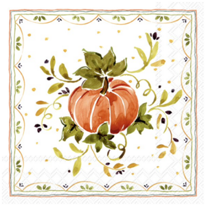 IHR Napkin Cocktail Paper Pumpkins with Ornaments