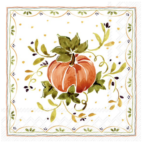 IHR Napkin Cocktail Paper Pumpkins with Ornaments