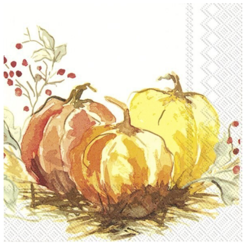 IHR Napkin Lunch Paper Painted Pumpkin IHR Napkin Lunch Paper Painted Pumpkin