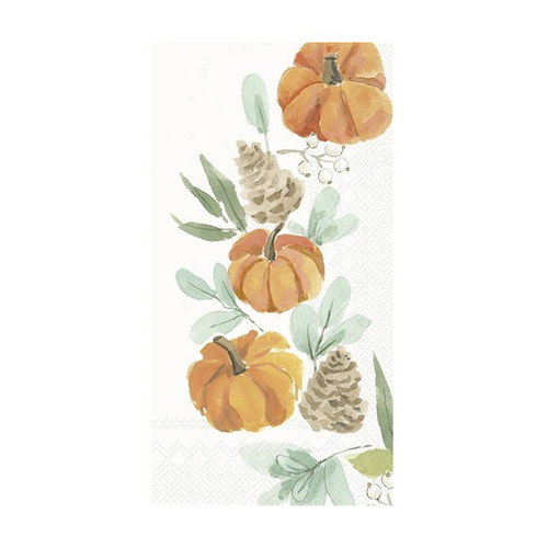 IHR Napkin Guest Paper Harvest Pumpkin Wreath Leaves