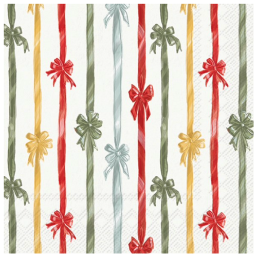 IHR Napkin Cocktail Paper Frosty Bows IHR Napkin Cocktail Paper Frosty Bows