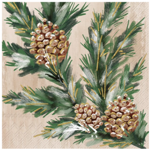 IHR Napkin Cocktail Paper Gilded Swag Cream IHR Napkin Cocktail Paper Gilded Swag Cream