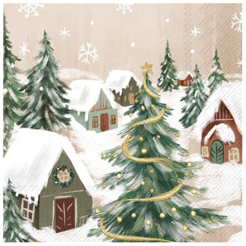 IHR Napkin Cocktail Paper Gilded Village Cream