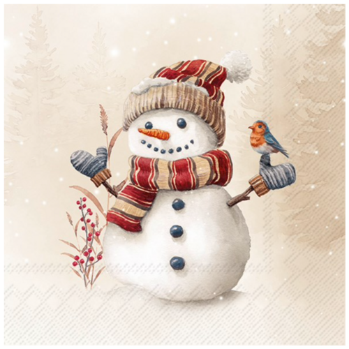 IHR Napkin Cocktail Paper Oscar the Snowman IHR Napkin Cocktail Paper Oscar the Snowman