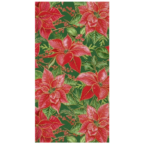 IHR Napkin Guest Paper Christmas Poinsettia Green