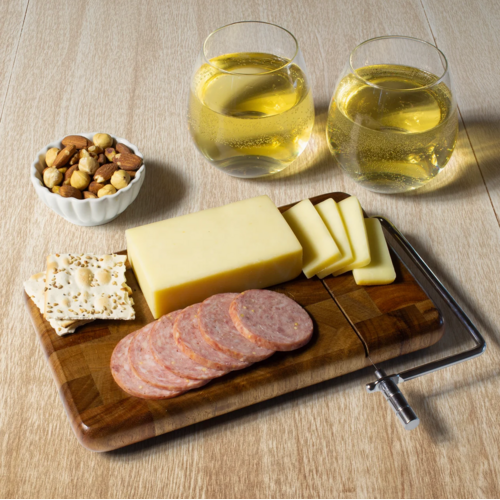 Totally Bamboo Serving Board with Cheese Slicer Acacia Totally Bamboo Serving Board with Cheese Slicer Acacia