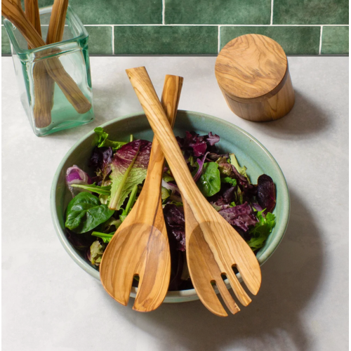 Totally Bamboo Olive Wood Salad Serving Set