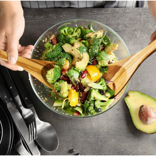 Totally Bamboo Olive Wood Salad Serving Set
