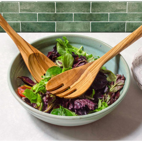 Totally Bamboo Olive Wood Salad Serving Set
