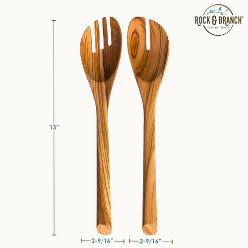 Totally Bamboo Olive Wood Salad Serving Set