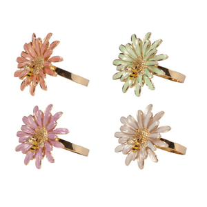 Harman Napkin Ring Flower & Bee Set of 4 Harman Napkin Ring Flower & Bee Set of 4