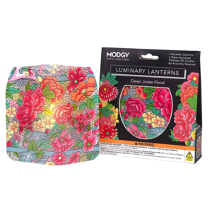 MODGY Luminary Lantern Owen Jones Floral & Water Activated LED Candles 4 Each