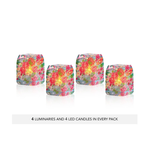 MODGY Luminary Lantern Owen Jones Floral & Water Activated LED Candles 4 Each