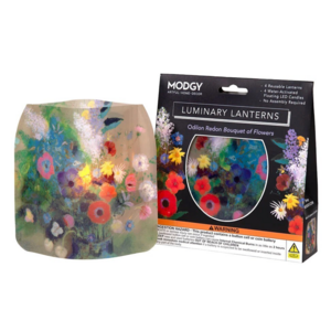 MODGY Luminary Lantern Odilon Redon Bouquet & Water Activated LED Candles 4 Each