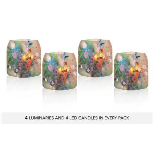 MODGY Luminary Lantern Odilon Redon Bouquet & Water Activated LED Candles 4 Each MODGY Luminary Lantern Odilon Redon Bouquet & Water Activated LED Candles 4 Each
