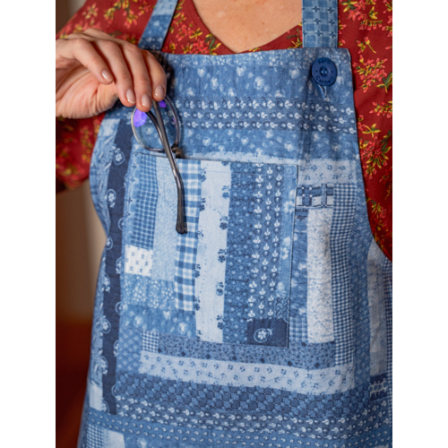 April Cornell Apron Harmony Patchwork Blue April Cornell Apron Harmony Patchwork Blue