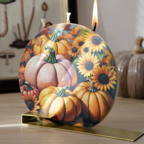 Flatyz Flat Round Candle Colourful Pumpkins Flatyz Flat Round Candle Colourful Pumpkins