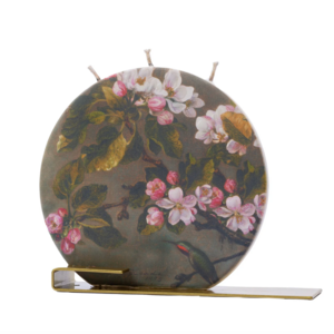 Flatyz Flat Round Candle Hummingbird and Apple Blossoms