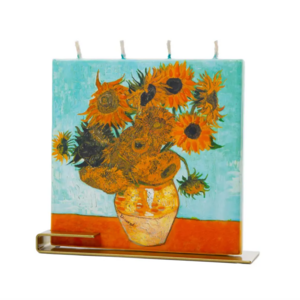 Flatyz Flat Square Candle Sunflowers on Blue